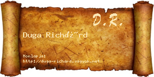 Duga Richárd névjegykártya